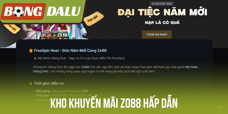 Kho khuyến mãi Zo88 hấp dẫn