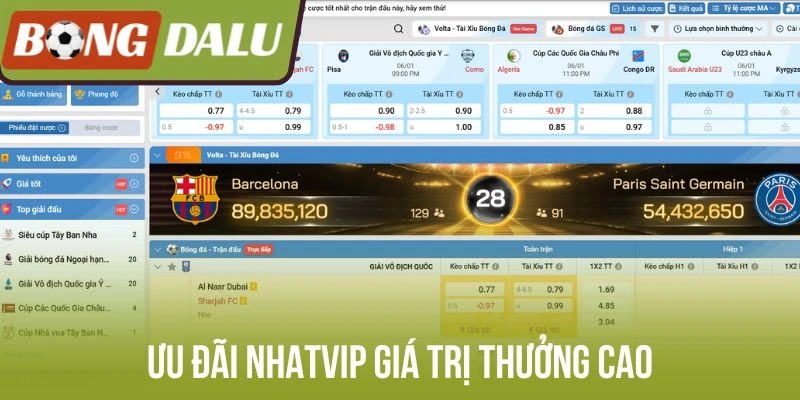Ưu đãi Nhatvip giá trị thưởng cao